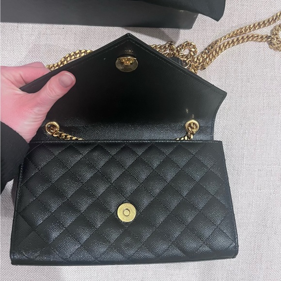 Envelope small quilted textured-leather shoulder bag - Picture 2 of 5